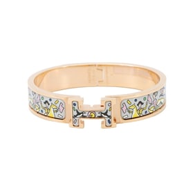 Hermes Click H Bracelet, Epic, Size PM, Green, Pink, Bangle, Sale Item
