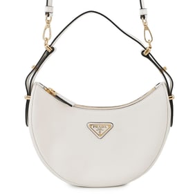 Prada Arke Small Leather Shoulder Bag 1BC194 PRADA White 2-Way