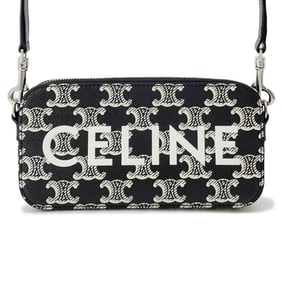 Celine Triomphe Horizontal Pouch Shoulder Bag 10L272FSQ CELINE Black and White