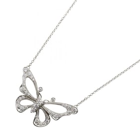 Tiffany & Co. Butterfly Diamond Necklace, Pt950 Platinum, Diamond, Women's, Silver, Clear