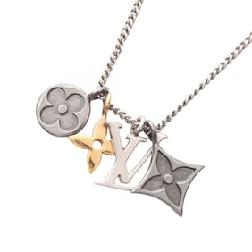 Louis Vuitton LV Instinct Pendant Necklace in Stainless Steel with Gold Plated GP (Silver and Gold)