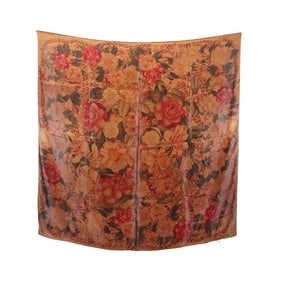 CHANEL Silk Scarf for Women, Brown Multicolor