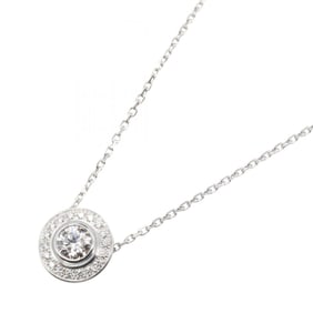 Cartier Amour necklace with paved diamonds, 18K white gold, and diamonds. Available in silver clear.