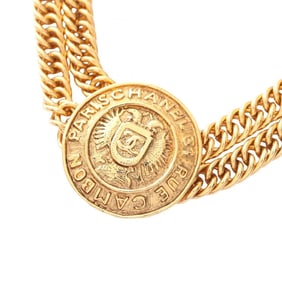 CHANEL Coco Mark Necklace Jewelry GP (Gold Plated) Women's Gold