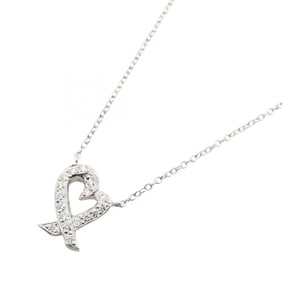Tiffany & Co. Loving Heart Diamond Necklace in 18K White Gold with Diamonds, Silver, for Women