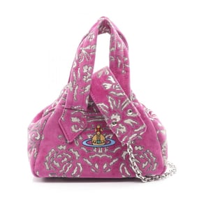 Vivienne Westwood ARCHIVE YASMINE MINI Orb Handbag, Corduroy, Women's, Pink Multicolor,