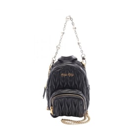 Miu Miu Miu Matelasse Mini Shoulder Bag, Leather, Women's, Black