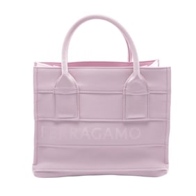 Salvatore Ferragamo Tote Bag, Canvas, Women's, Pink, Size 21, 4988