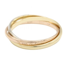 Cartier Trinity Ring, Small, Women's, 18K Yellow Gold, White Pink Silver