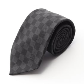 Louis Vuitton Cravate Damier Classic Tie, Silk, Men's, Black
