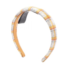 Vivienne Westwood Orb Check Hairband, Silk, Women's, Orange and Gray, S81020022W0167001