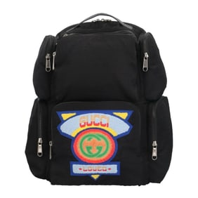 Gucci 1980s Patch Embroidered Backpack/Daypack Nylon 536743 Men's GUCCI