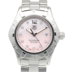 TAG Heuer Aquaracer WAF141A Stainless Steel Quartz Watch, Refinished, Women's, 10 Diamonds, Pink She