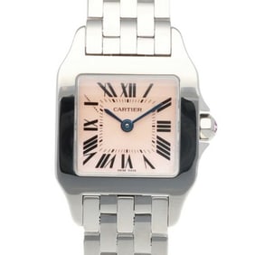 Cartier Santos Demoiselle SM Watch, Stainless Steel 2698 Quartz, Women's, Pink Shell