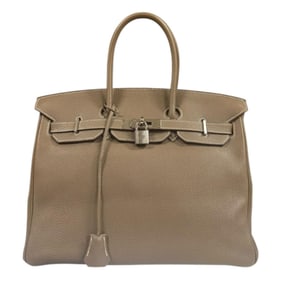 Hermes Birkin 35 handbag, Togo beige, women's, HERMES