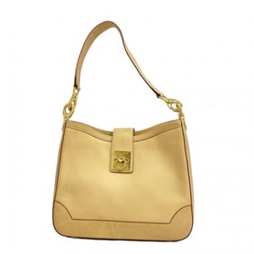 Celine shoulder bag, leather, beige, women's