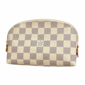 Louis Vuitton Damier Azur Pochette Tick PM N60024 White Women's Pouch