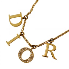 Christian Dior necklace, GP plated rhinestone gold for women