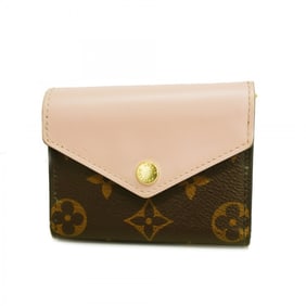 Louis Vuitton Monogram Zoe Tri-fold Wallet M62933 Brown Rose Ballerine Women's