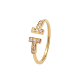 Tiffany T-wire ring, 18K yellow gold, diamond