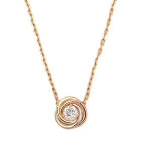 Cartier Trinity Necklace with 1 Diamond, 18K Gold, Yellow and White B72249