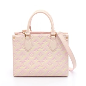 Louis Vuitton On the Go PM Handbag, Monogram Empreinte Leather, Women's, Pink and Yellow, M46168