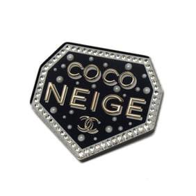 Chanel Coconnege Brooch, Plastic with Rhinestones, Black, D18B