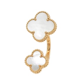 Van Cleef & Arpels Magic Alhambra Entree Les Doors Ring, 18K Yellow Gold, Mother of Pearl, #56