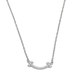 Tiffany T Smile Mini Necklace K18WG Diamond