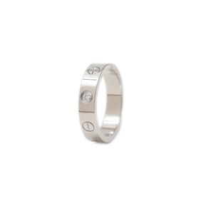 Cartier Mini Love Ring with 1 Diamond, 18K White Gold, #47, B40505
