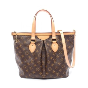 Louis Vuitton Palermo PM Handbag, Coated Canvas and Leather, Monogram, Women's, Brown, M40145