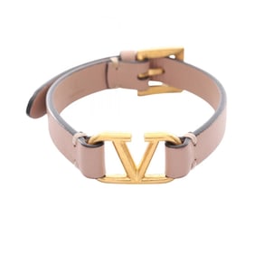 Valentino Garavani V logo bracelet in gold-plated leather. Available gold and pink.