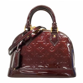 Louis Vuitton Vernis Alma BB Handbag M91676 Rouge Fauvist 2-Way Bag for Women