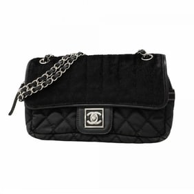 Chanel Shoulder Bag Sport Canvas with Porcelain in Black for Women