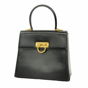 Salvatore Ferragamo Gancini Leather Handbag in Black for Women