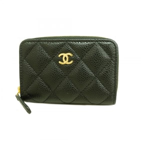 Chanel Wallet/Coin Case Matelasse Caviar Leather Black Women's