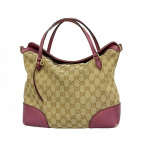 Gucci GG Canvas Handbag 353120 Brown Pink Women's