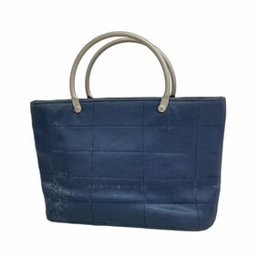 Chanel Chocobar Nylon Handbag Navy Women's