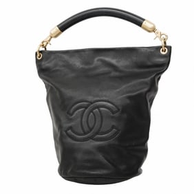 Chanel shoulder bag, leather, black, women's