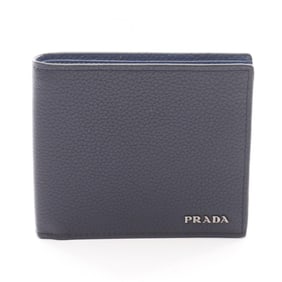 Prada Toro Bifold Leather Wallet for Men, Black, 2MO738