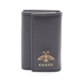 Gucci Animalier Bee Key Case, Leather, Black, Men's/Women's, 523683