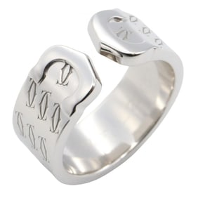 Cartier 2C Ring, 2000 Christmas Limited Edition, 18K White Gold, Women's, Silver