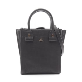 Vivienne Westwood TEDDY SMALL TOTE CROSSBODY Leather Tote Bag, Women's, Black, S4803000YUL0082002