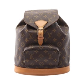 Louis Vuitton Montsouris MM Backpack, Coated Canvas and Leather, Monogram, Women's, Brown, M51136
