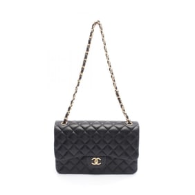 CHANEL Deca Matelasse 30 Classic Large Double-Flap Shoulder Bag in Lambskin Leather, Black, Women's,
