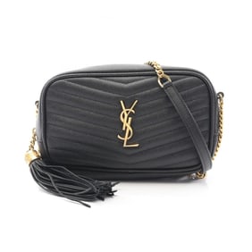 Yves Saint Laurent Saint Laurent Paris Lou Mini Shoulder Bag in Black Calfskin Leather (618057)