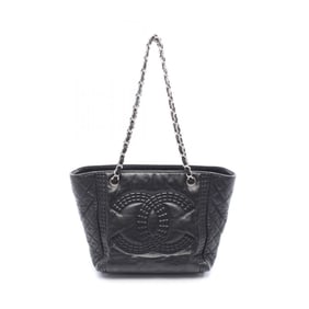CHANEL Coco Mark Tote Bag Leather Lambskin (Sheepskin) Women's Black