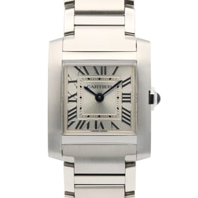 Cartier Tank Française SM Watch, Stainless Steel, Women's, Silver, WSTA0065