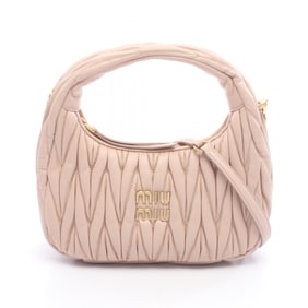 Miu Miu Miu Wonder Matelasse Hobo Bag, Handbag, Leather Lambskin, Women's, Pink, 5BC125