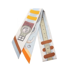 Hermes Hermès Twilly Inventaire Poetique de Brides a Bloc Silk Scarf for Women in Multicolor Blue